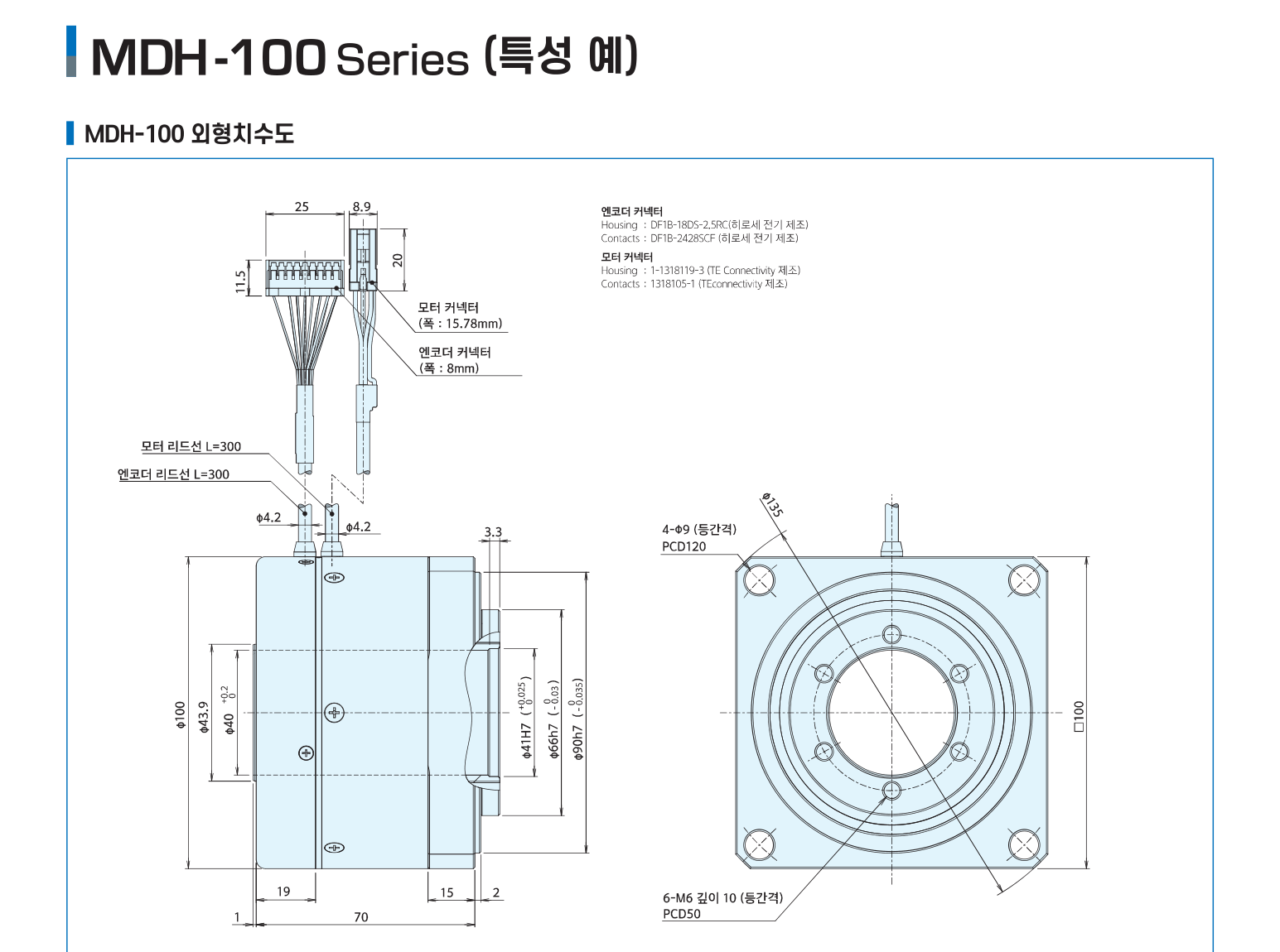MDH-100 Series 외형치수도